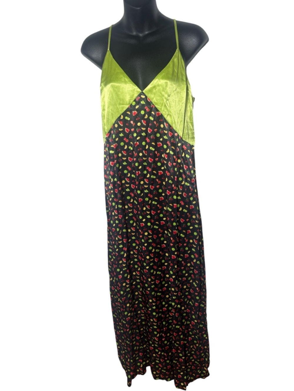 Terez New York women’s medium fruit salad colorblock satin maxi dress vacation - Picture 2 of 7